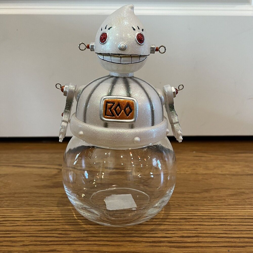 Dept 56 Halloween “Boo” Robot Jar Collectible